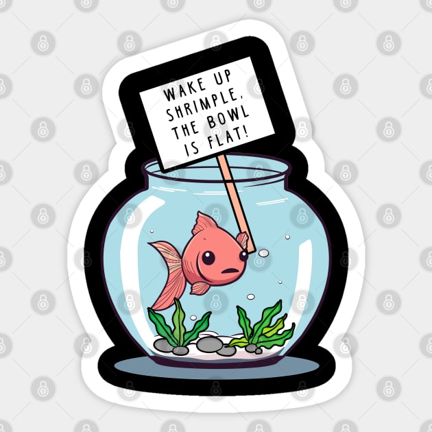 Flat Earth Fish Bowl Pun Dad Joke Men Women Funny Graphic Sticker by KsuAnn